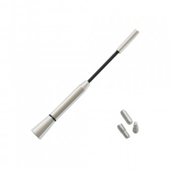 ANTENA AUTO EXTERIOR CROMATA 15.8 CM CU 3 ADAPTOARE (4-5-6MM)