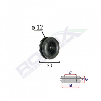 CAPAC CAUCIUC INCHIS UNIVERSAL DIAMETRU 12MM SET 5 BUC