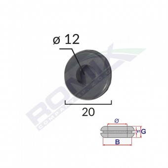 CAPAC CAUCIUC INCHIS UNIVERSAL DIAMETRU INT 12MM - EXT 20MM SET 5 BUC
