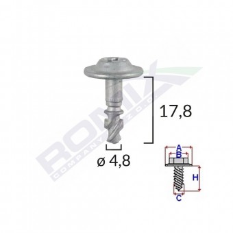 CLIPS CAPAC MOTOR PENTRU BMW/AUDI 4.8X14.8MM - NEGRU SET 10 BUC