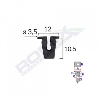 CLIPS FIXARE PENTRU AUDI - NEGRU SET 25 BUC