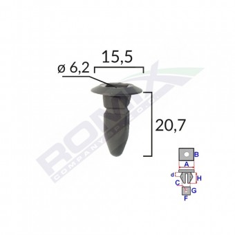 CLIPS FIXARE PENTRU GRUP VAG - NEGRU SET 10 BUC