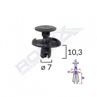 CLIPS FIXARE PENTRU TOYOTA/SUZUKI 7X10.3MM - NEGRU SET 10 BUC