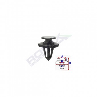 CLIPS TAPITERIE PENTRU ALFA, CITROEN, FIAT, PEUGEOT 8X21.4MM NEGRU - SET 10 BUC