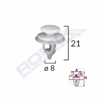 CLIPS TAPITERIE PENTRU CITROEN/PEUGEOT - ALB SET 10 BUC