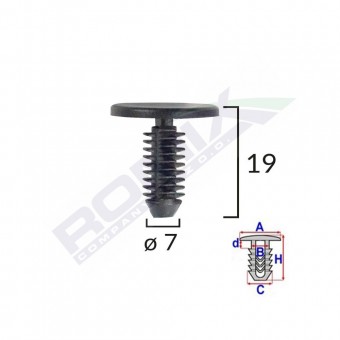 CLIPS TAPITERIE PENTRU CITROEN/PEUGEOT - NEGRU SET 10 BUC