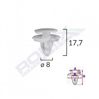 CLIPS TAPITERIE PENTRU FIAT/LANCIA/ALFA ROMEO/RENAULT - ALB SET 25 BUC