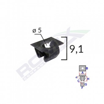 CLIPS TAPITERIE PENTRU GRUP VAG AUDI MERCEDES - NEGRU SET 10 BUC