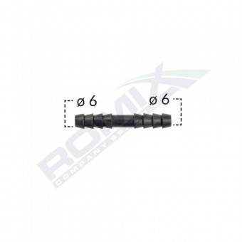 CONECTOR DREPT FURTUN CONDUCTE 6MM - NEGRU SET 10 BUC