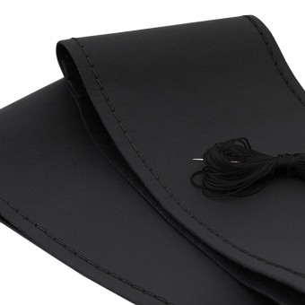 HUSA VOLAN CU SNUR PIELE NATURALA NEGRU 39-40 cm
