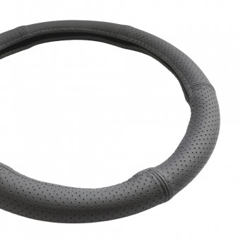 HUSA VOLAN PIELE NATURALA PERFORATA NEGRU 44-46 CM