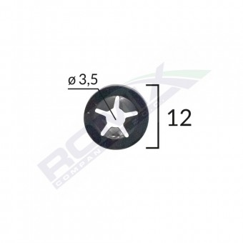 SAIBA FIXARE TAPITERIE UNIVERSAL - NEGRU - 12MM SET 25 BUC