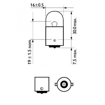 SET 2 BECURI AUXILIARE R10W 12V (blister) VISION PHILIPS