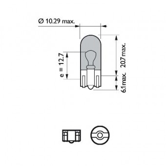 SET 2 BECURI FARA SOCLU W5W 12V (blister) WHITE VISION ULTRA PHILIPS