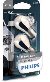 SET 2 BECURI SEMNALIZARE PY21W 12V (blister) SILVER VISION PHILIPS