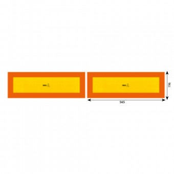 SET 2 PLACUTE REFLECTORIZANTE GALBEN/ROSU FLUORESCENT 565X196 MM ALUMINIU RF 70.01SHICO
