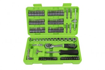 SET BITI SI TUBULARE 1/4` CU SURUBELNITA SI CLICHET 130 BUC JBM