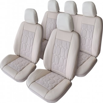 SET HUSE SCAUN EXCLUSIVE LEATHER SI ALCANTARA BEJ