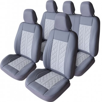 SET HUSE SCAUN EXCLUSIVE LEATHER SI ALCANTARA GRI