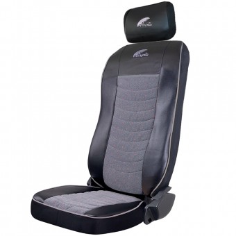 SET HUSE SCAUN TRUCK UMBRELLA PENTRU VOLVO 2000-2004 PIELE ECOLOGICA NEAGRA + VELVET GRI