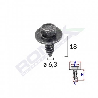 SURUB CU CAP HEXAGONAL CU DIAMETRU 6.2 MM SET 10 BUC