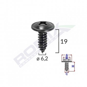 SURUB CU CAP INCRUCISAT DIAMETRU 6.2MM LUNGIME 19MM SET 10 BUC
