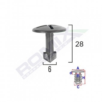 SURUB FIXARE ELEMENTE ROATA PENTRU AUDI/SEAT 8X28MM - NEGRU SET 5 BUC