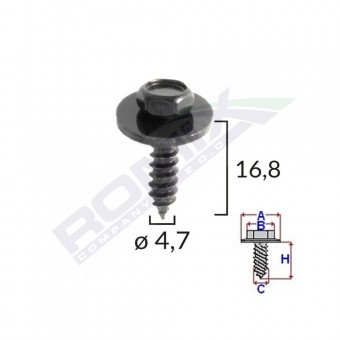 SURUB UNIVERSAL FIXARE NEGRU 4.7X16.8MM SET 10 BUC