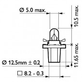 BAX 8.5D/2 GREY PHILIPS (SET 10 BUC)