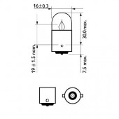 BEC AUXILIAR R5W BA15s 12V SET 10 buc PHILIPS