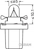 BEC BORD BX8.5D SOCLU ALBASTRU 12V 1.2W SET 10 BUC OSRAM