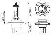 BEC H4 12V 55W / 60W PURE LIGHT (blister 1buc) BOSCH