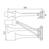 CLAXON CAMION CROM CU 2 GOARNE, MELODIC, 24V 1A CU COMPRESOR