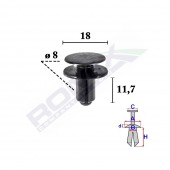 CLIPS FIXARE BARA PROTECTIE PENTRU KIA RIO 8X11.7MM SET 10 BUC