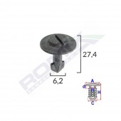 CLIPS FIXARE ELEMENTE ROATA PENTRU AUDI/SEAT/VW 6.2X27.4MM - NEGRU SET 10 BUC