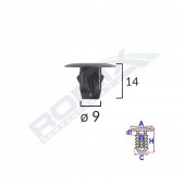CLIPS FIXARE ELEMENTE ROATA PENTRU HONDA 9X14MM NEGRU SET 10 BUC
