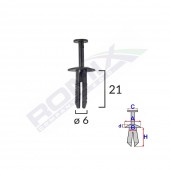CLIPS FIXARE PENTRU BMW/OPEL 6X21MM - NEGRU SET 10 BUC