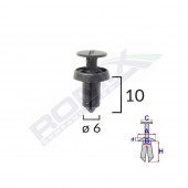 CLIPS FIXARE PENTRU DACIA RENAULT 6X10MM - NEGRU SET 10 BUC