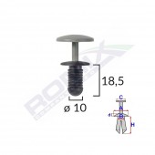 CLIPS FIXARE PENTRU FORD - 10X18.5MM - NEGRU SET 10 BUC