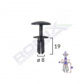 CLIPS FIXARE PENTRU FORD - 8X19MM - NEGRU SET 10 BUC
