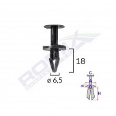 CLIPS FIXARE PENTRU FORD, OPEL 6.5X18MM NEGRU SET 10BUC