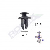 CLIPS FIXARE PENTRU HONDA SUBARU TOYOTA 7X12.5MM - NEGRU SET 10 BUC
