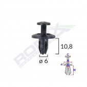 CLIPS FIXARE PENTRU HONDA/KIA/TOYOTA 6X10.8MM - NEGRU SET 10 BUC