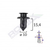 CLIPS FIXARE PENTRU HONDA/MAZDA 10X15.4MM - NEGRU SET 10 BUC