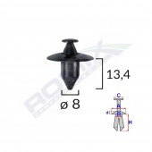 CLIPS FIXARE PENTRU HONDA/SUZUKI/VOLVO 8X13.4MM - NEGRU SET 10 BUC