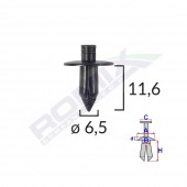 CLIPS FIXARE PENTRU SUZUKI 6.5X11.6MM - NEGRU SET 10 BUC