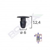CLIPS FIXARE PENTRU TOYOTA/LEXUS 6X12.4MM - NEGRU SET 10 BUC