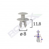 CLIPS FIXARE PENTRU VW 8X11.8MM - GRI SET 10 BUC