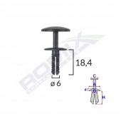 CLIPS FIXARE UNIVERSAL 6X18.4MM - NEGRU SET 25 BUC