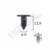CLIPS GARNITURI PENTRU FIAT 6X13.9 - NEGRU SET 25 BUC